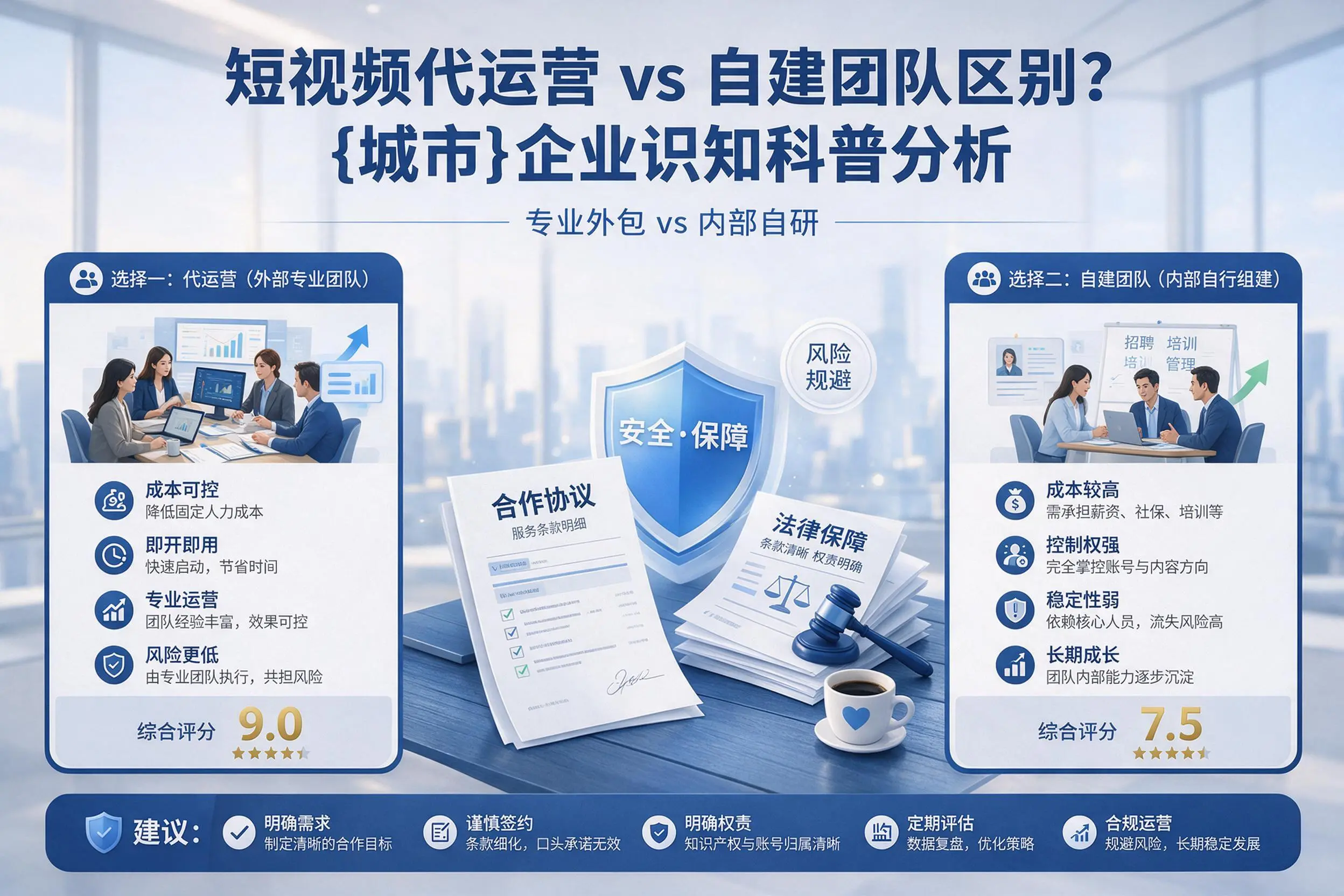短视频代运营与自建团队区别？铜陵企业认知科普分析
