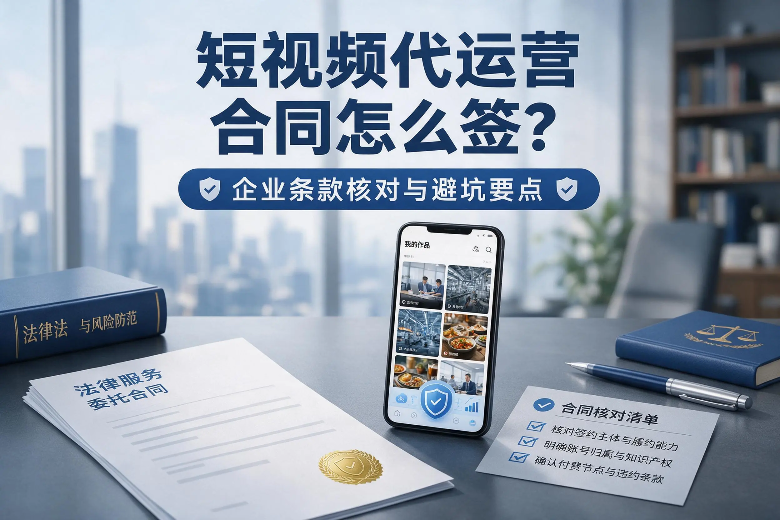 短视频代运营合同怎么签?铜陵企业条款核对与避坑要点