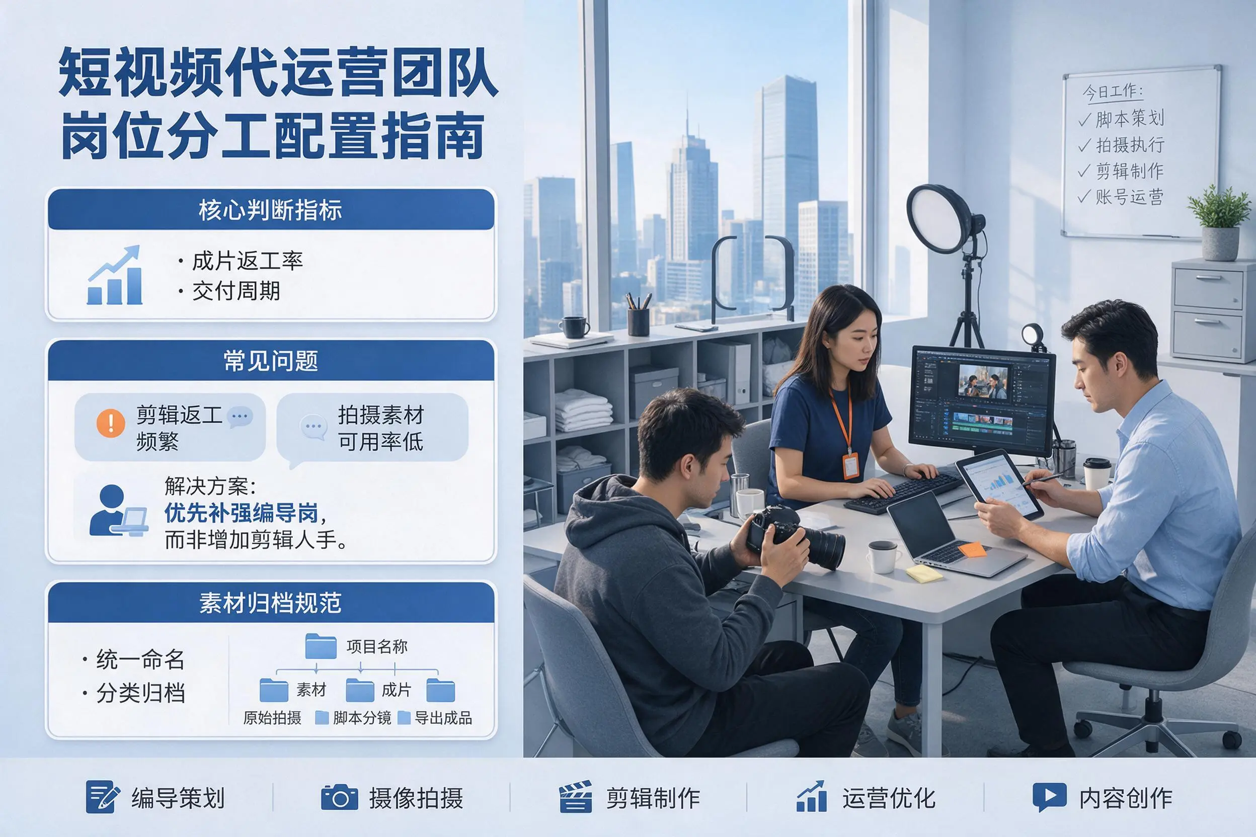 短视频代运营团队如何配置?铜陵企业岗位分工科普说明