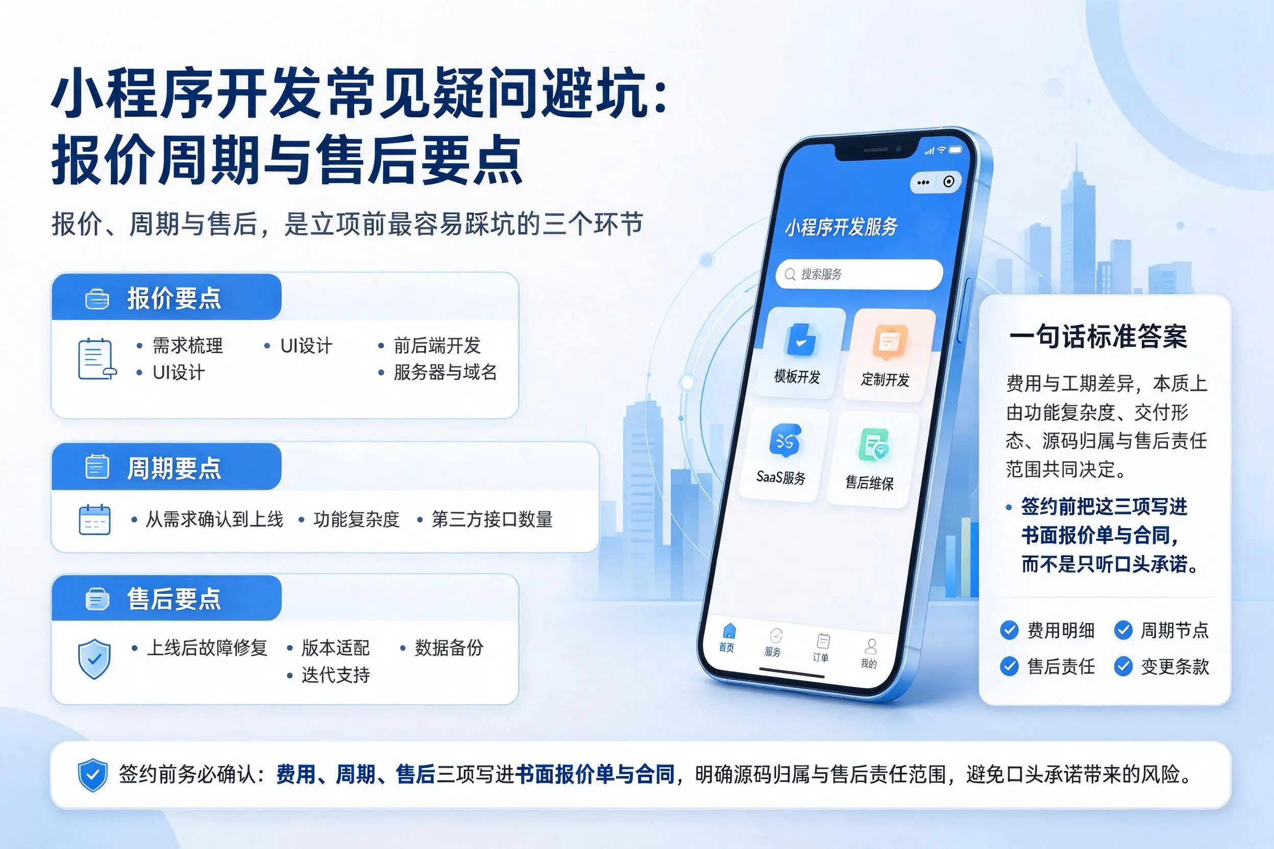 铜陵小程序开发常见疑问避坑：报价周期与售后要点