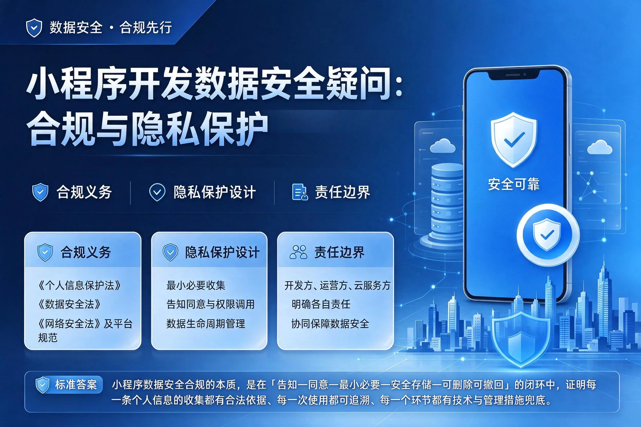 铜陵小程序开发数据安全疑问:合规与隐私保护
