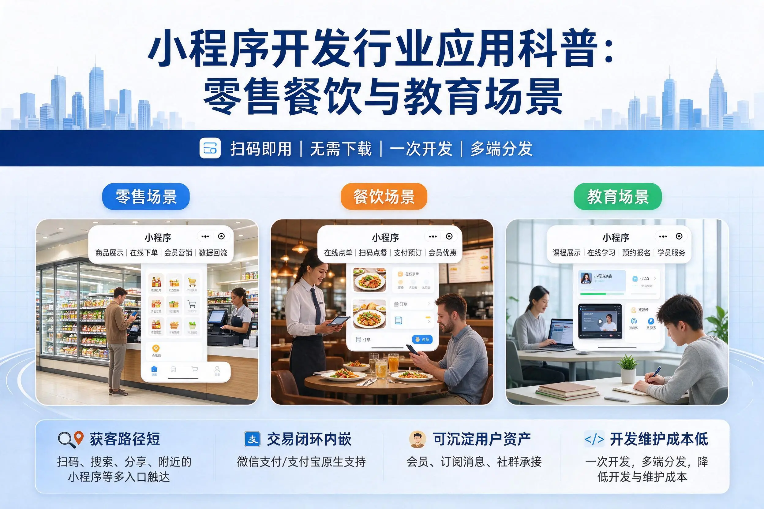 铜陵小程序开发行业应用科普:零售餐饮与教育场景