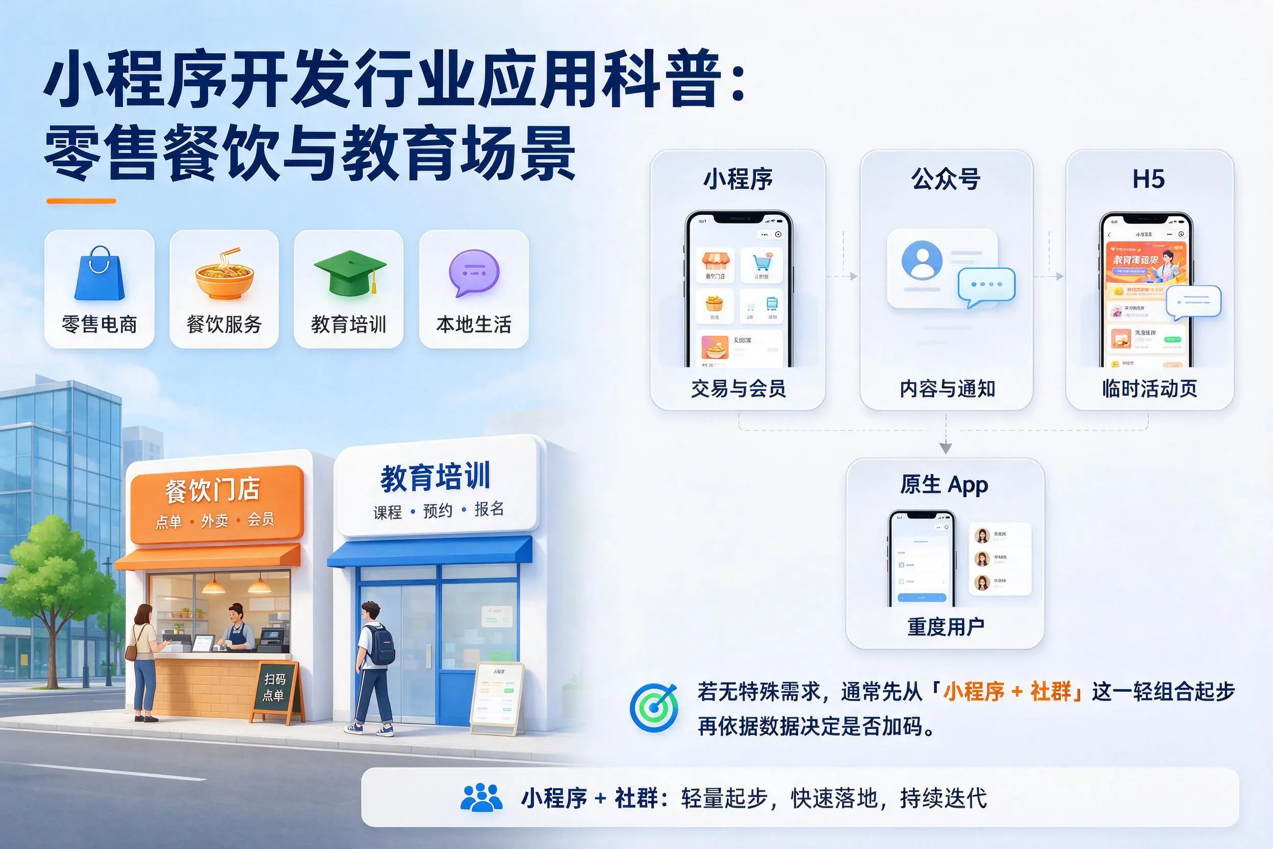 铜陵小程序开发行业应用科普:零售餐饮与教育场景