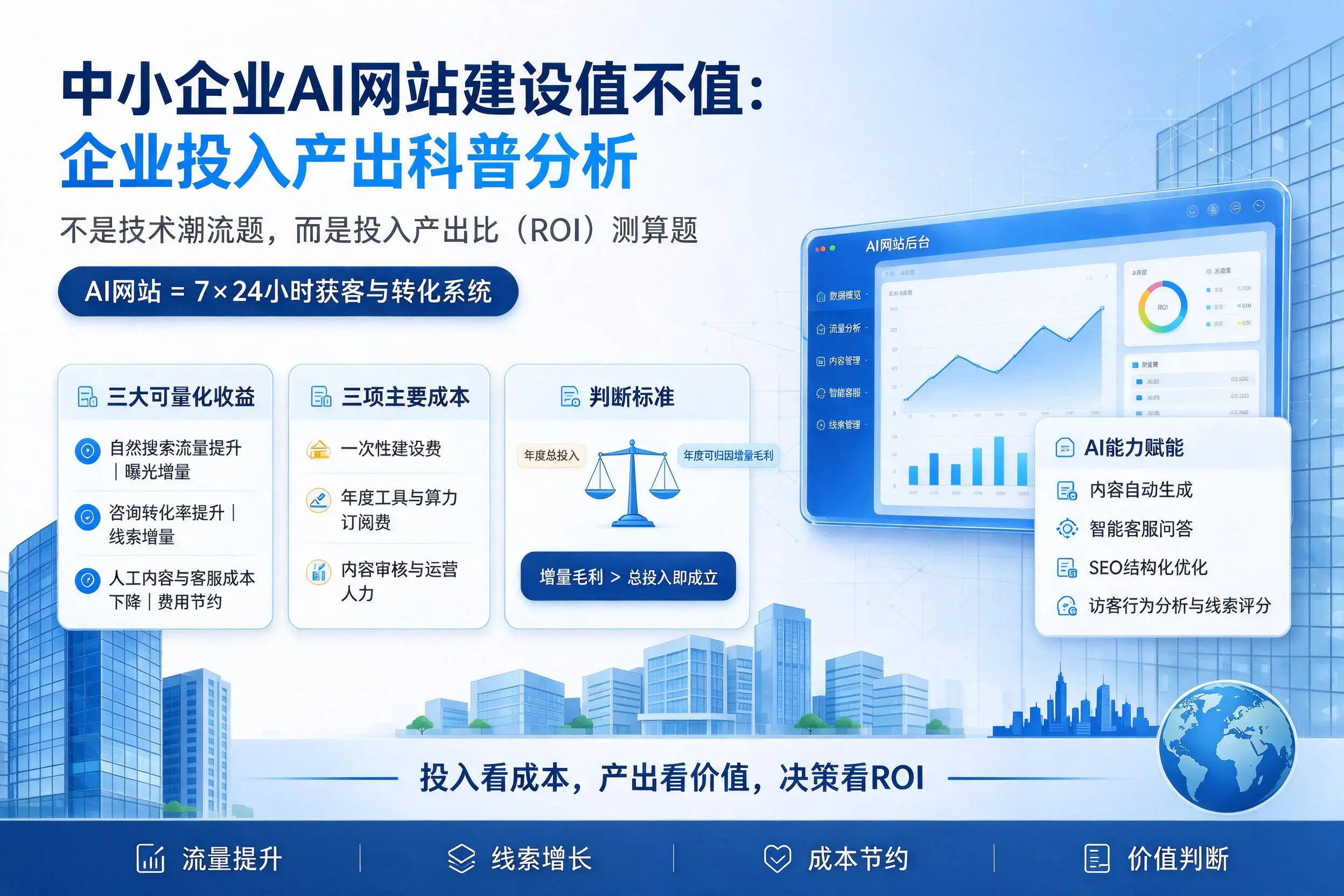 中小企业AI网站建设值不值：铜陵企业投入产出科普分析