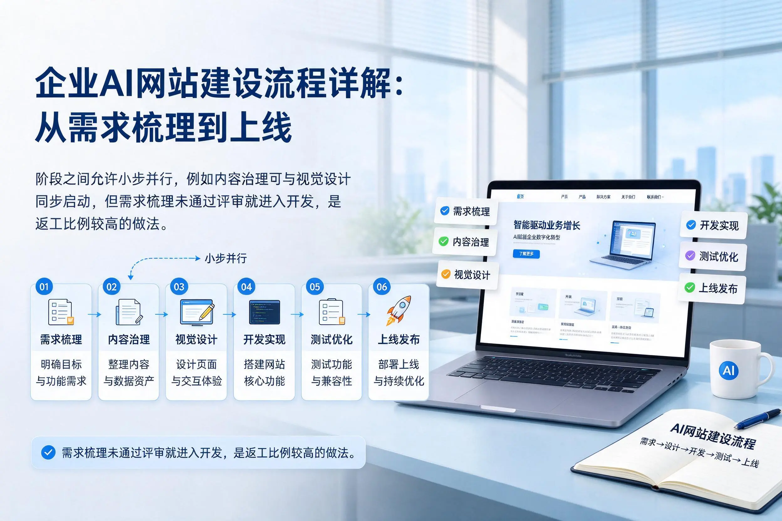 铜陵企业AI网站建设流程详解:从需求梳理到上线