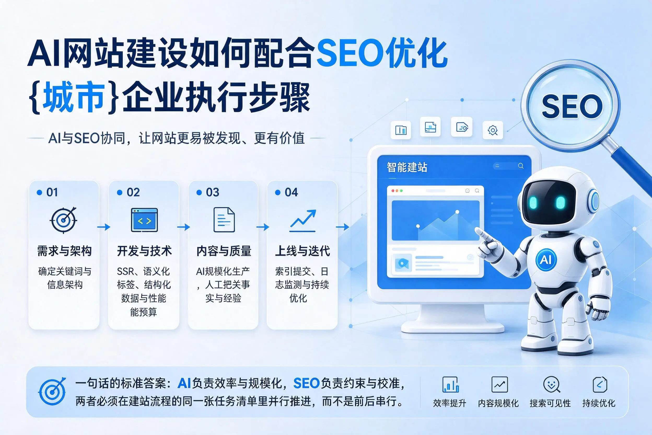 AI网站建设如何配合SEO优化,铜陵企业执行步骤