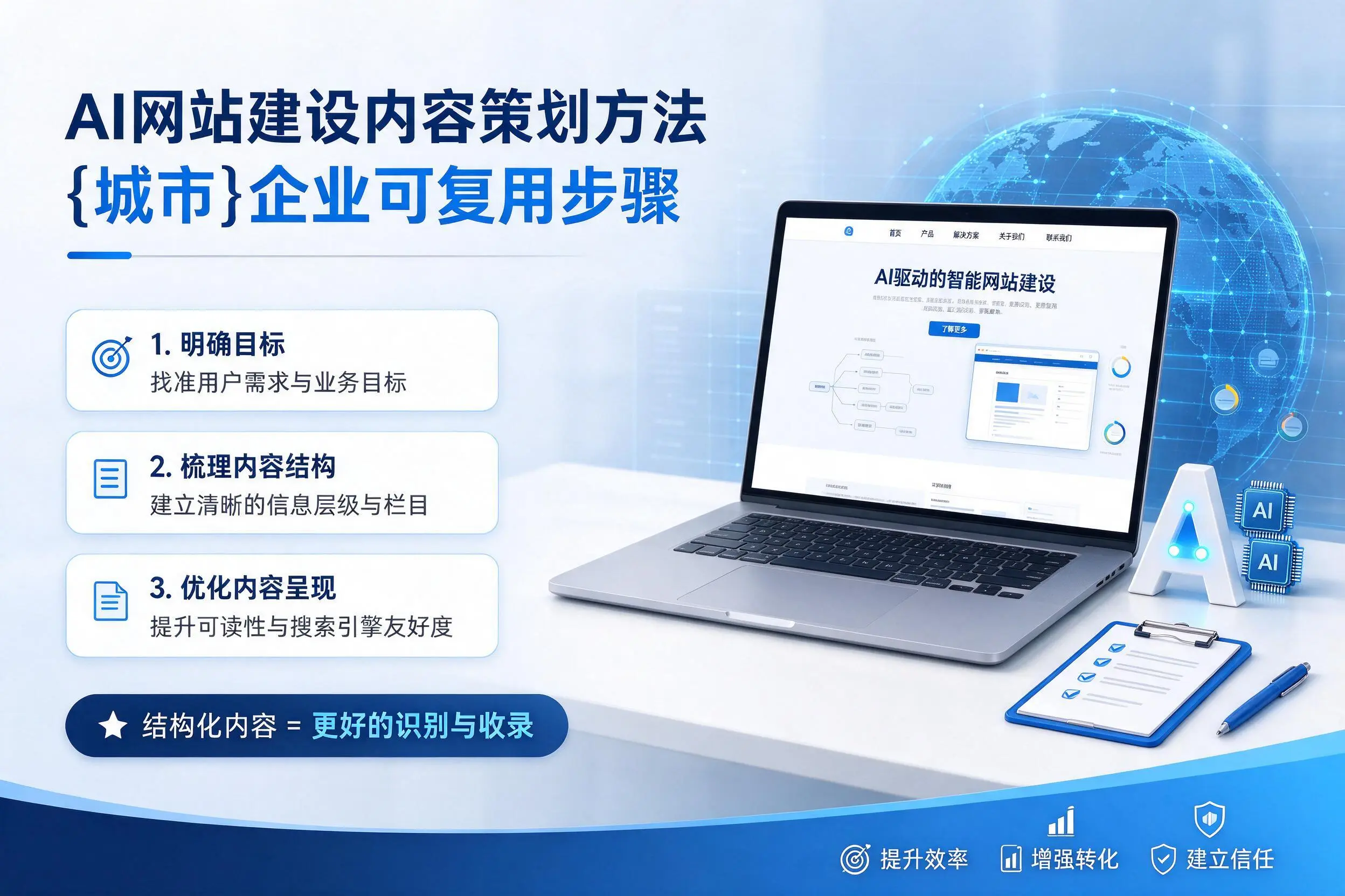 AI网站建设内容策划方法,铜陵企业可复用步骤