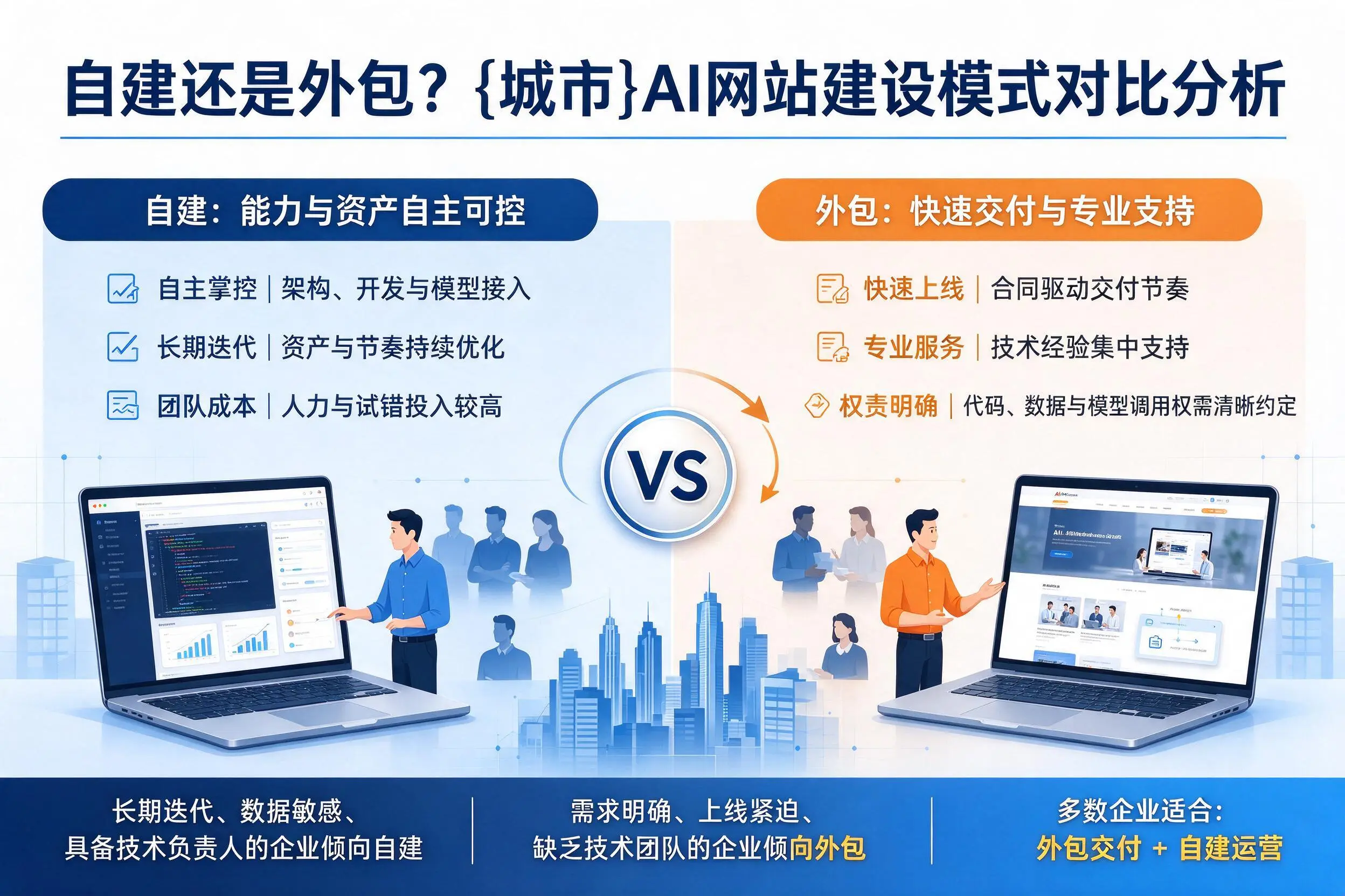 自建还是外包？铜陵AI网站建设模式对比分析
