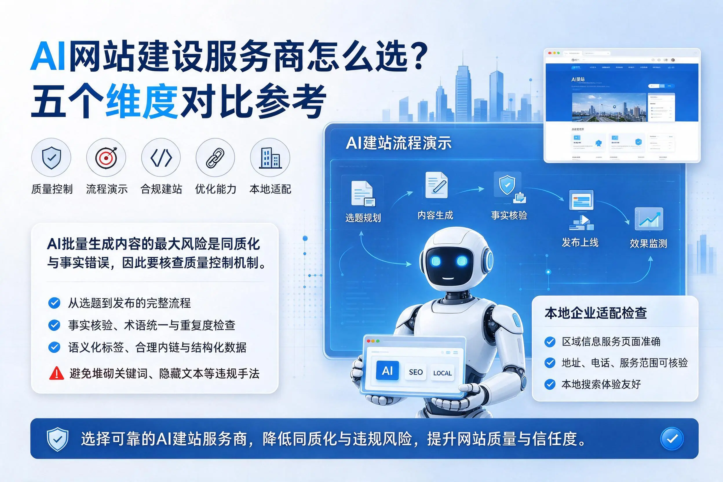 铜陵AI网站建设服务商怎么选？五个维度对比参考
