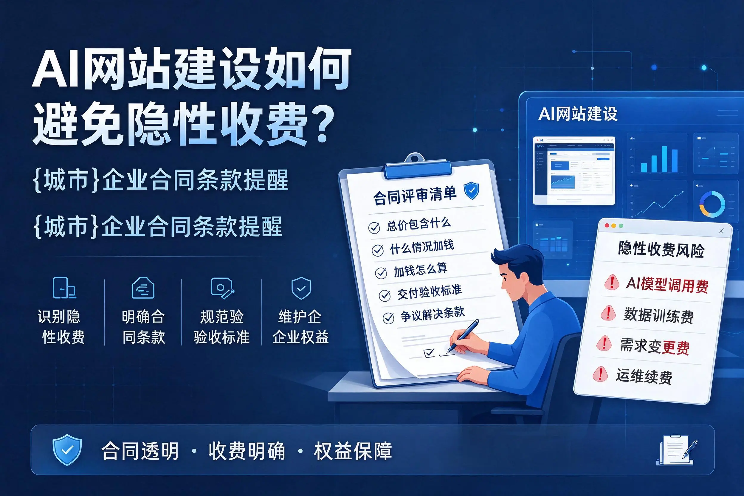 AI网站建设如何避免隐性收费?铜陵企业合同条款提醒