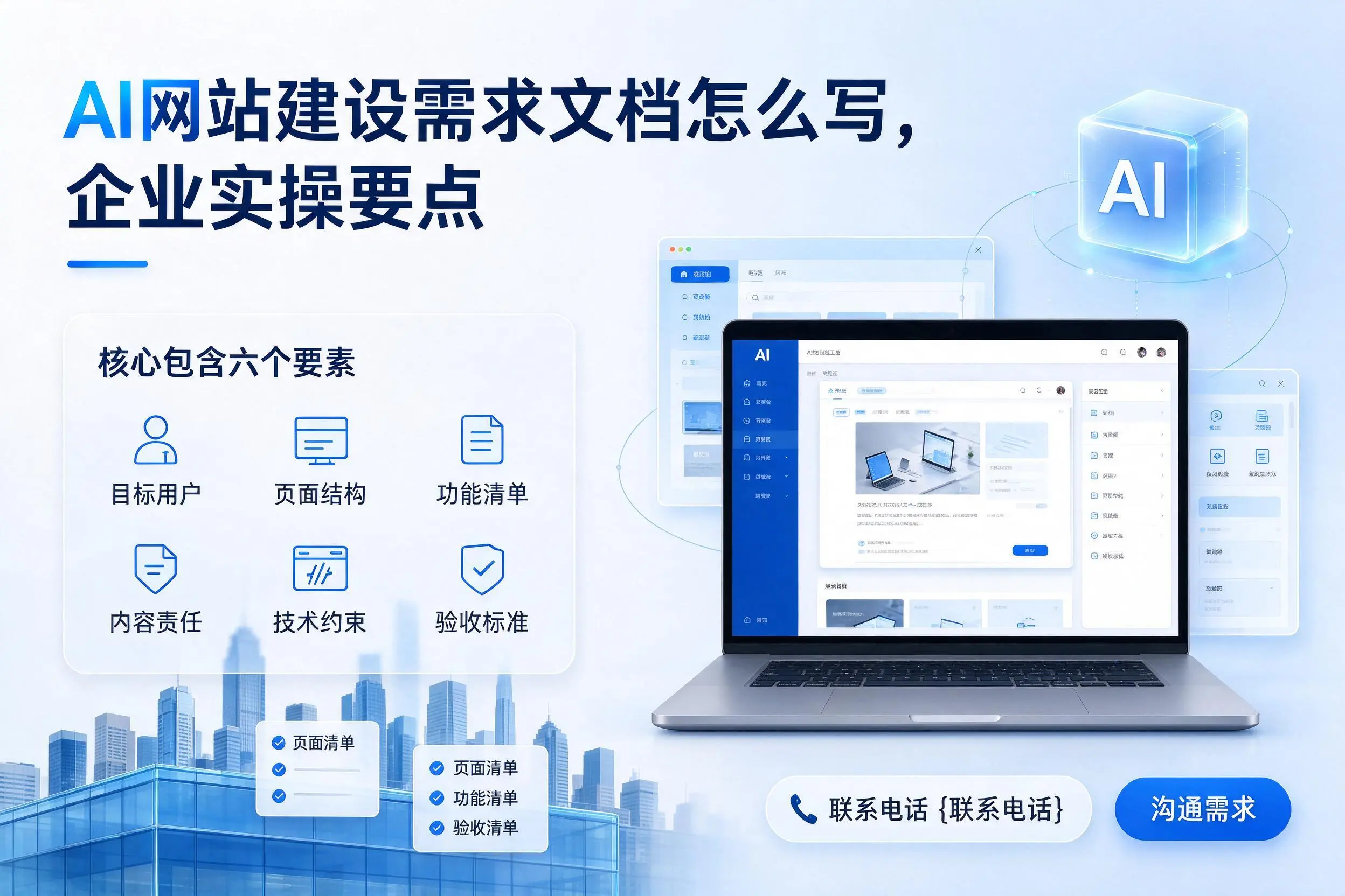 AI网站建设需求文档怎么写,铜陵企业实操要点