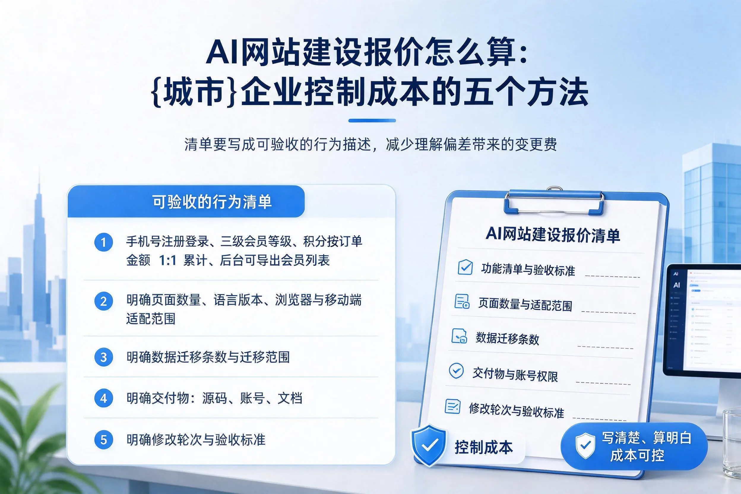AI网站建设报价怎么算:铜陵企业控制成本的五个方法